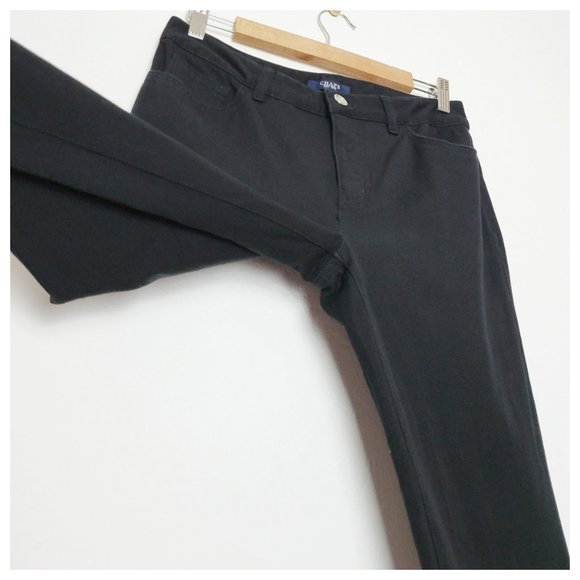 Chaps Black Straight Leg Mid Rise Jeans Black Straight Leg Denim Pants 4 - Picture 7 of 14
